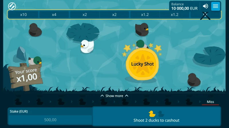 Exploding Ducks – a kacsa sikeres eltalálásának pillanata